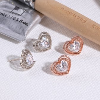 메종드비쥬 14K GF 블리 하트 귀걸이 A00487