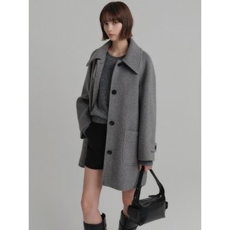 룩캐스트 마리 하프 울 코트_그레이 / MARY HALF WOOL COAT_GREY