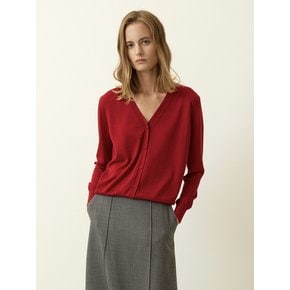 Silk Cashmere Knit Cardigan Red