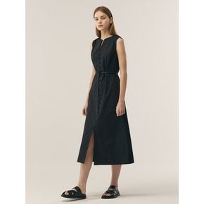 [COTTON] Button Point Belted Dress