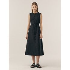 [COTTON] Button Point Belted Dress