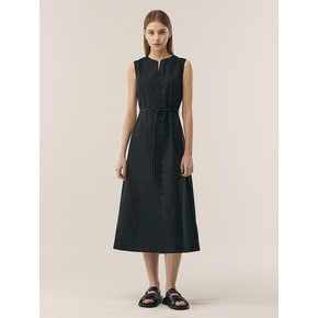 [COTTON] Button Point Belted Dress