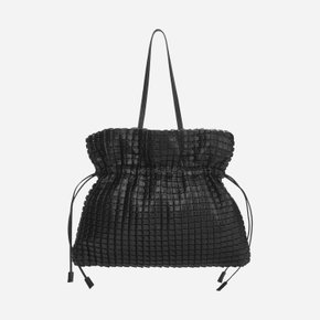 Square Embossed Bag Big Tote Black