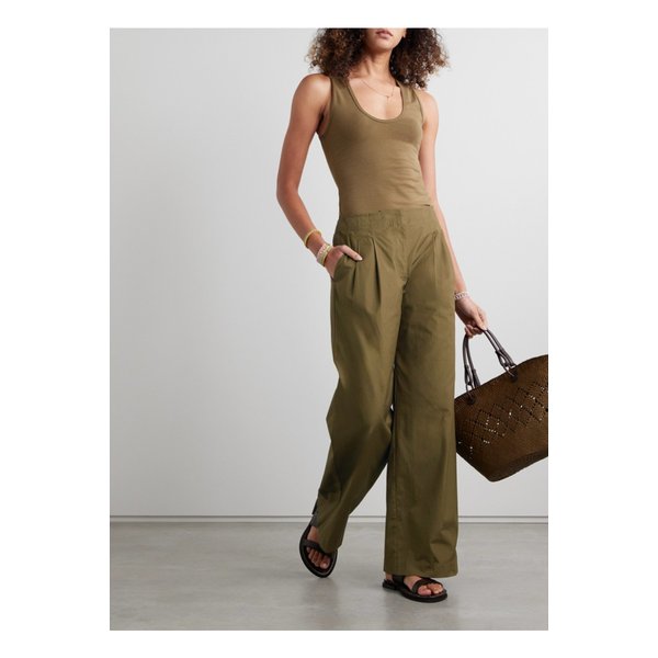 라니 플리츠 코튼 포플린 와이드 팬츠 1647597343422368