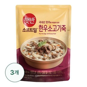 햇반소프트밀 한우소고기죽 420g X 3개