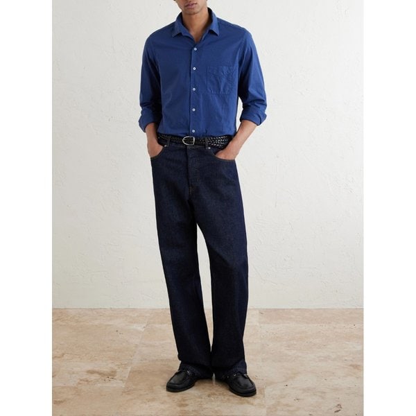 코튼 리넨 블렌드 릴렉스 핏 셔츠 46376663163000802