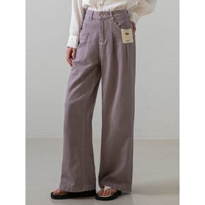 TWO PINTUCK WIDE DENIM PANTS_NSDP436 (Purple)