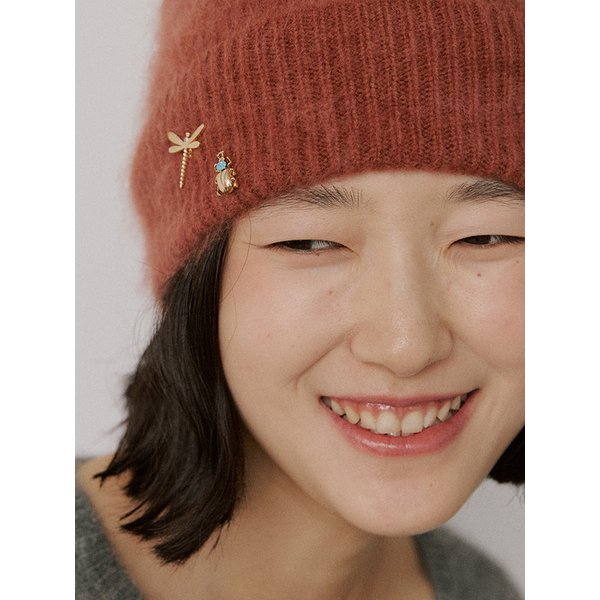 미니 문스톤 잠자리 브로치