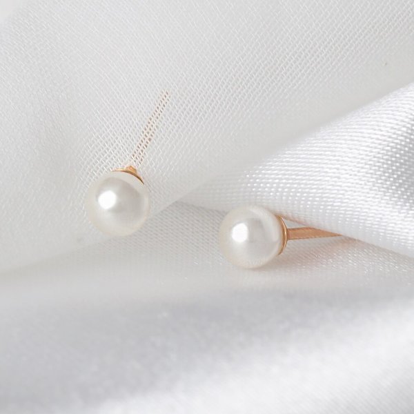 14K 골드필드핀 여성 웨딩 패션 4mm 진주 귀걸이