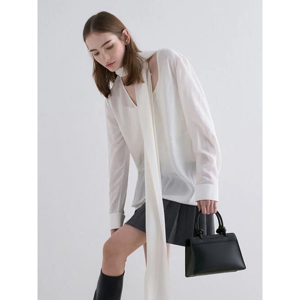 사빈 노티드-핸들 트라페즈 토트백 2colors CK2-30271483