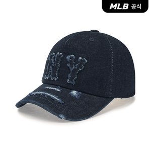 MLB [코리아공식] 베이직 쿠퍼스 데님 5PANEL 언스트럭쳐 볼캡 NY (Indigo)