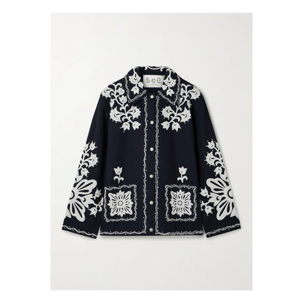 릴리아나 스터드 아플리케 코튼 캔버스 재킷 네이비 46376663162873793