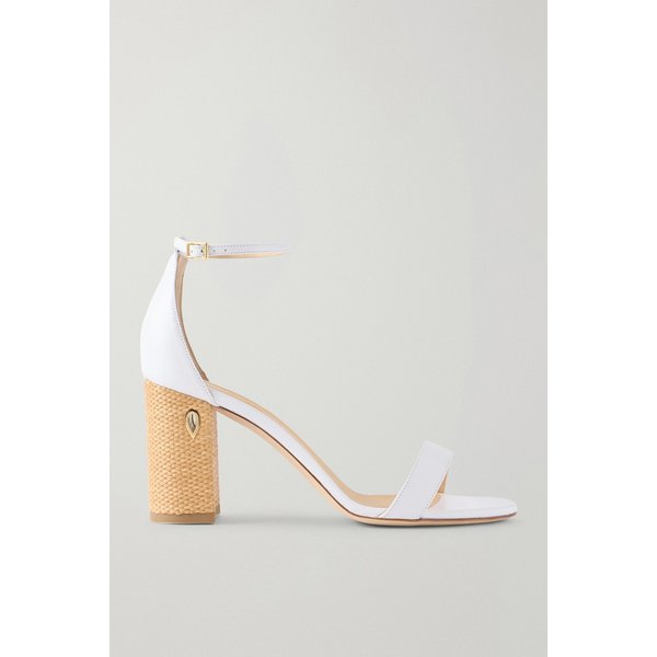 제니퍼 차만디 Massimiliano 가죽 라피아 샌들 화이트 46376663162985585