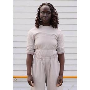 베이스레인지 26SS Long Sleeve Apron Top, Prun Grey