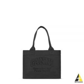 DARK GREY LARGE CANVAS TOTE BAG (A5577 252) (다크 그레이 라지 캔버스 토트 백)