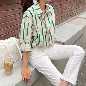 55 100  오버핏 스트라이프 셔츠 NK31 T 5_P338841430