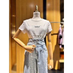[시흥점] [시흥점] 여성 테이프 포인트 슬림핏 티셔츠 (EQ2CH962)