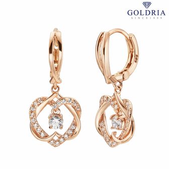 골드리아 14k 트윈하트 귀걸이