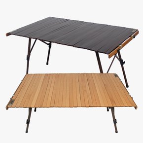캠핑 테이블 접이식 우드 롤 테이블120