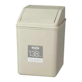 클린푸쉬 휴지통1.38L 베이지 99x120x153mm