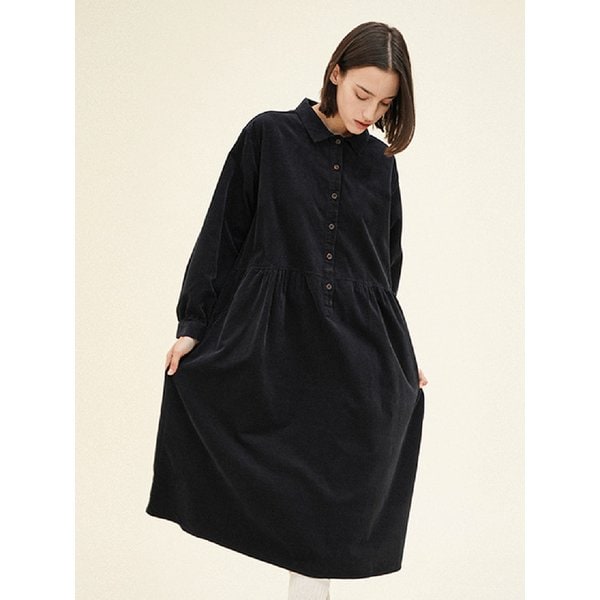 [6차 리오더]풀오버 원피스 (코듀로이) 네이비 244201SNV