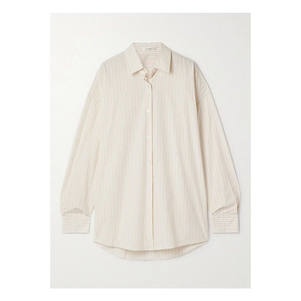 캐스터 오버사이즈 스트라이프 코튼 포플린 셔츠 오프 화이트 1647597357671251