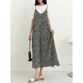 태브 V넥 패턴 뷔스티에 롱 원피스 BDOG771_P390657836
