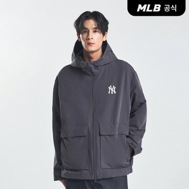 MLB [코리아공식] 베이직 고프코어 바람막이 NY (Charcoal Grey)