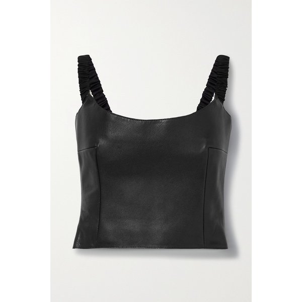 케이트 Audra Cropped Leather Tank Top 블랙 46376663162769638