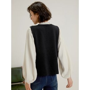 LS_Buckle knitted black vest