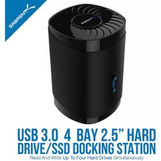 Sabrent USB3.0 4베이 2.5인치 하드 드라이브SSD 도킹 스테이션 팬 포함(DS-4SSD)