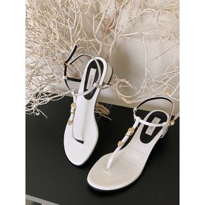 belt point flip-flop sandal white