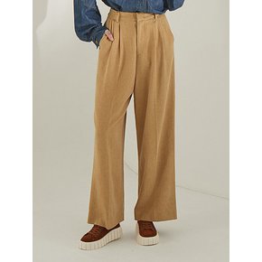 planet-15 pin tuck wide pants_brown gold