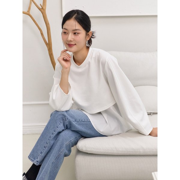 mllw 힙커버 소프트 코튼 블라우스 티