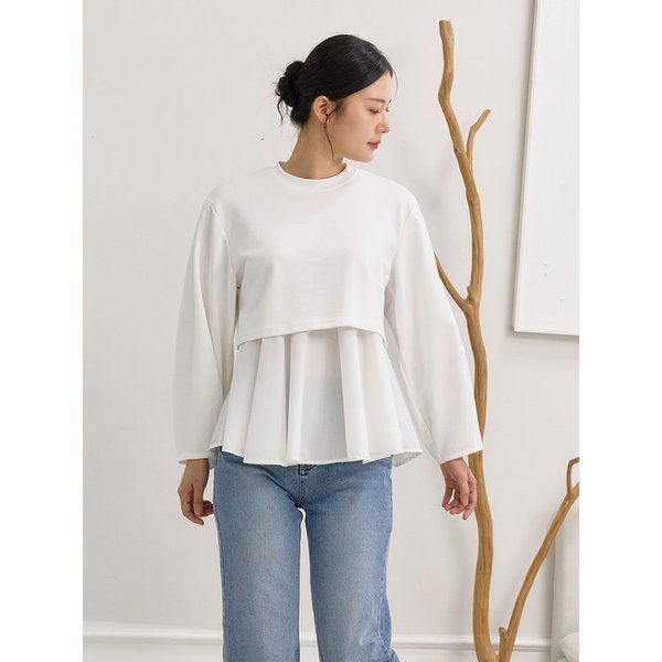 mllw 힙커버 소프트 코튼 블라우스 티