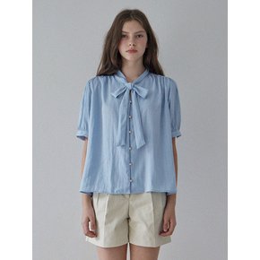 OLIVE TIE BLOUSE_2COLORS_SKY BLUE