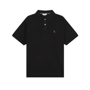 [24SS] [스테디셀러]블랙 단색 면혼방 반팔카라티셔  WHTS4B403BK