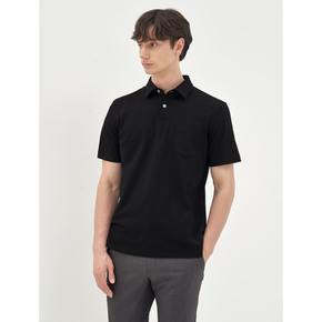 [CARDINAL] 베이직 반팔 칼라넥 티셔츠  블랙 (GC3342C085)
