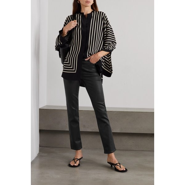 신디 크롭 하이 라이즈 코팅 스트레이트 진 블랙 1647597291504270