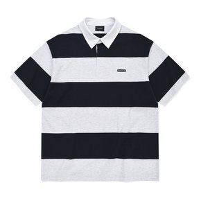 스트라이프 럭비 카라 티셔츠 네이비 CO2602ST17NA