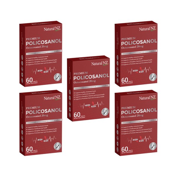 뉴질랜드 Natural NZ 네추럴엔젯 폴리코사놀 33.4mg 옥타코사놀 20mg 60베지캡슐 5팩