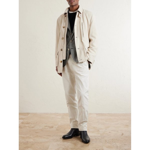 브루넬로쿠치넬리 벨티드 가죽 재킷 46376663163000286