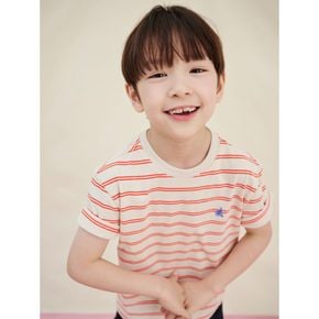 멀티 스트라이프 반팔 티셔츠  베이지 (BI5342U06A)