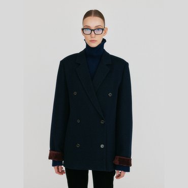 EENK ZEL Double-Breasted Blazer - Navy