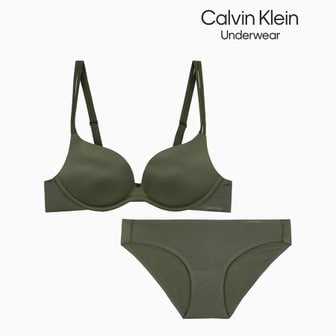 Calvin Klein Underwear 여성 캘빈클라인 리퀴드 터치 AF 푸쉬업 플런지 브라 SET (QF6834AD-QF5945AD-FBU)