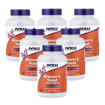 나우푸드 맥주효모 10 곡물 650mg 200타블렛 X 6통세트 맥주 효모