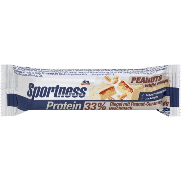스포츠니스 Sportness 프로틴바 33%, 땅콩 카라멜 맛 40g