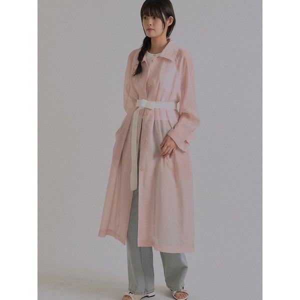 New Spring See-Through Trench Coat_Pink