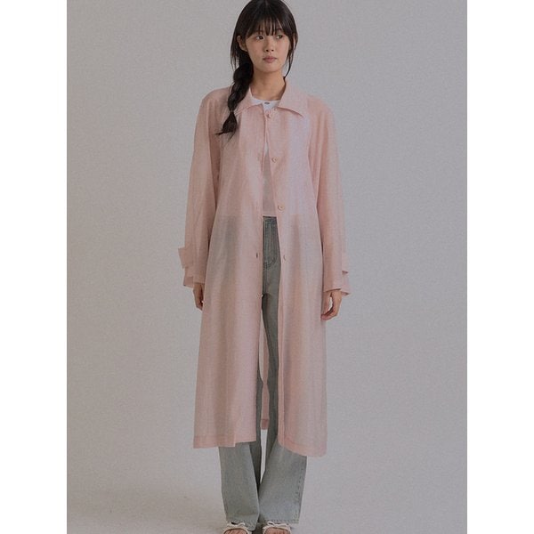 New Spring See-Through Trench Coat_Pink