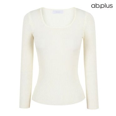 ab.f.z [ab.plus/신상] 무지 슬림 라인 골지 긴팔 니트 (LSZ3MW31A)